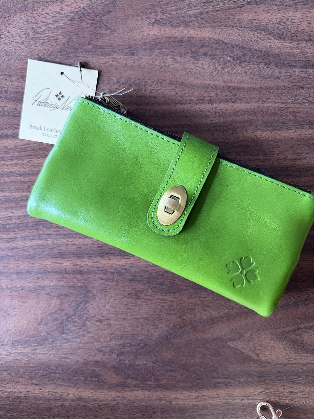Patricia Nash Annesley Vintage Leather Wristlet in Foliage NWT